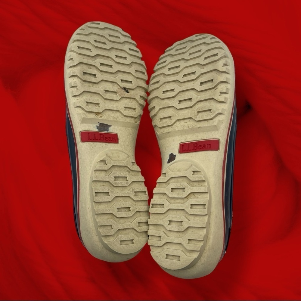 L.L Bean Bar Harbor Slip On Moccasins Blue Red 290695 Size 11 Casual - Picture 13 of 15